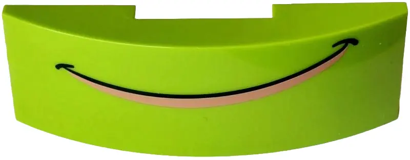 Slope, Curved 6 x 2 Double with Black and Medium Nougat Mouth Pattern (Shrek)