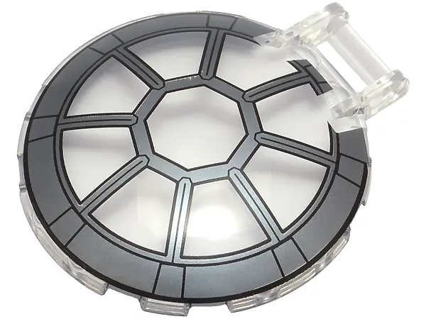 Dish 6 x 6 Inverted with Bar Handle with SW 8 Spoke Dark Silver and Black Frame TIE Fighter / Interc