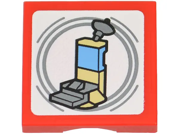 Red SMART Tag Tile 2 x 2 with SW Command Center Pattern