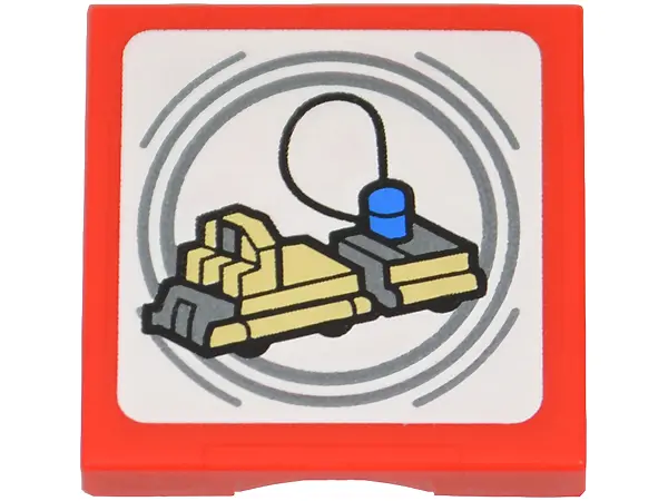 Red SMART Tag Tile 2 x 2 with SW Transporter Pattern