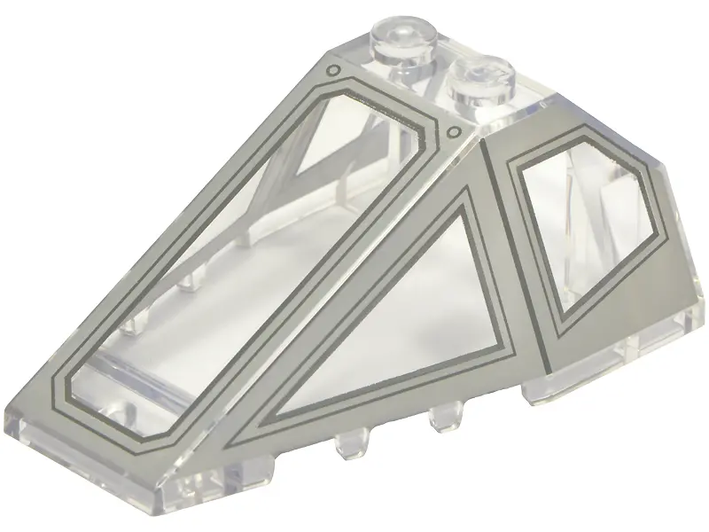 Windscreen 6 x 4 x 2 Canopy with 2 Studs with Light Bluish Gray and Dark Bluish Gray Cockpit Window 