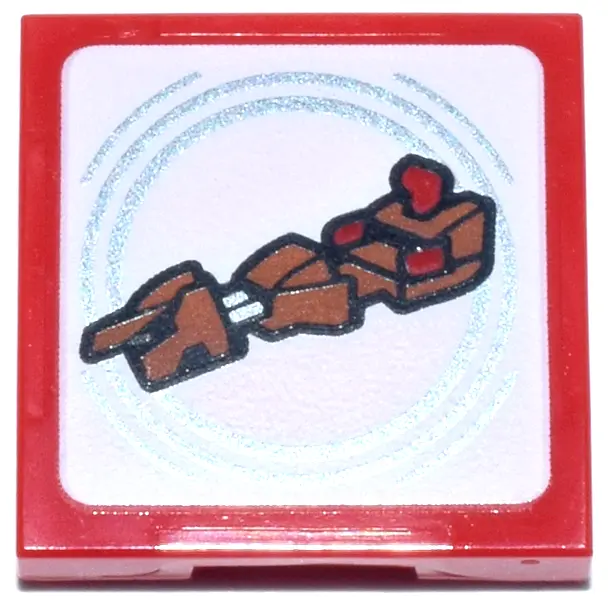 Red SMART Tag Tile 2 x 2 with SW Speeder Bike Pattern
