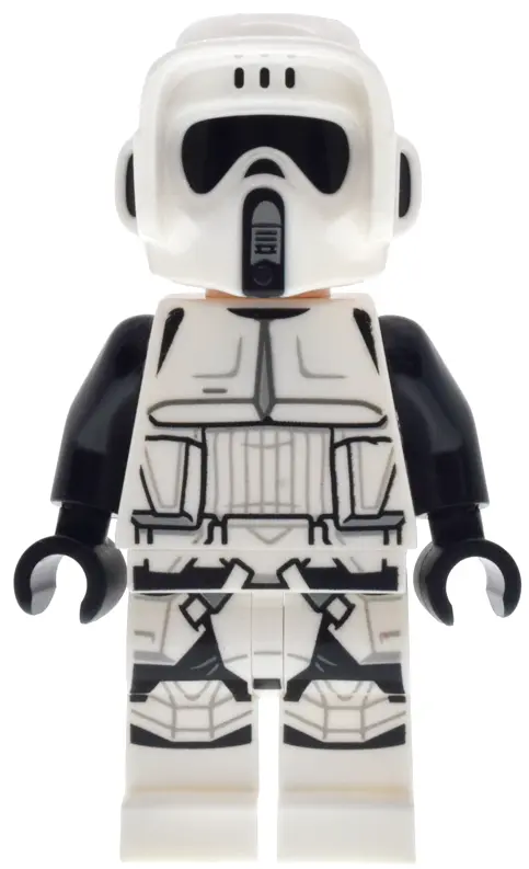 Imperial Scout Trooper - Male, Dual Molded Helmet, Belt with Small Dots on Back, Light Nougat Head, 