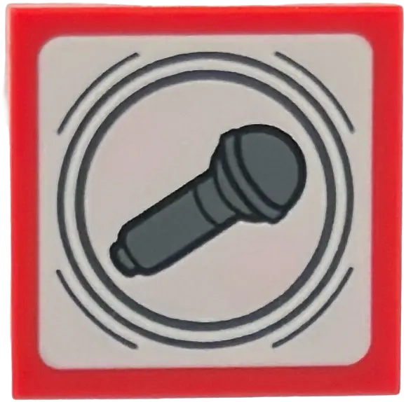 Red SMART Tag Tile 2 x 2 with Microphone Pattern