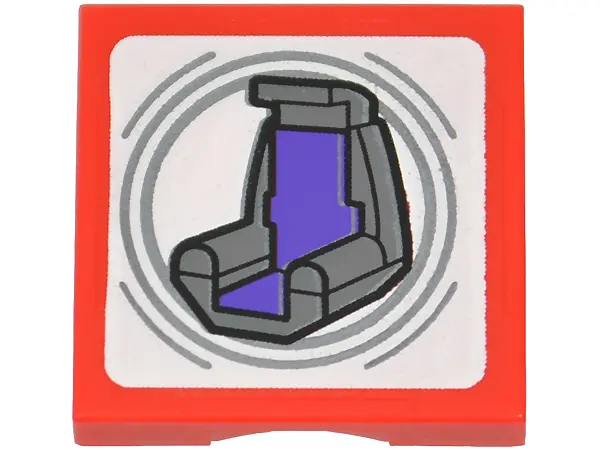 Red SMART Tag Tile 2 x 2 with SW Imperial Throne Pattern
