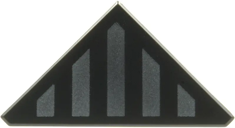 Tile, Modified 2 x 2 Triangular with 5 Dark Silver Stripes Pattern