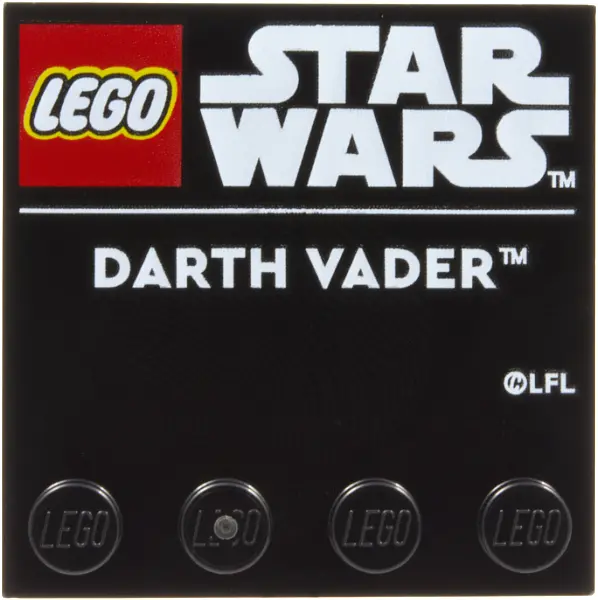 Tile, Modified 4 x 4 with Studs on Edge with LEGO Star Wars Logo and White 'DARTH VADER' Pattern