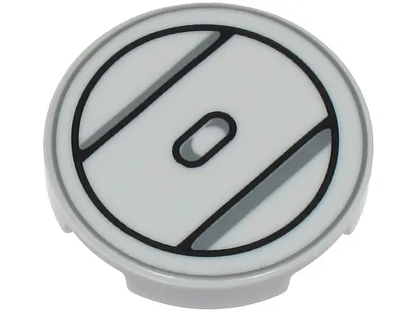 Bluish Gray Tile, Round 2 x 2 with Bottom Stud Holder with SW AT-AT Leg Joint with Black and Dark Bl