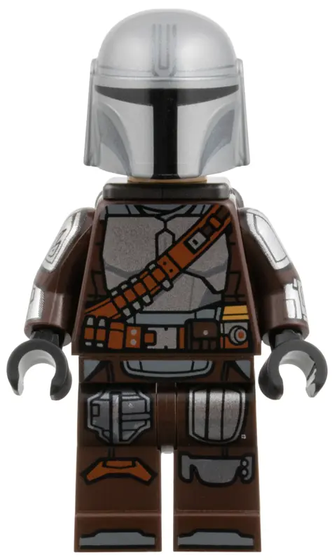 The Mandalorian / Din Djarin / 'Mando' - Silver Beskar Armor, Jetpack, Printed Head, Reddish Brown a