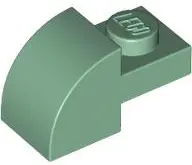 Green Slope, Curved 2 x 1 with Recessed Stud