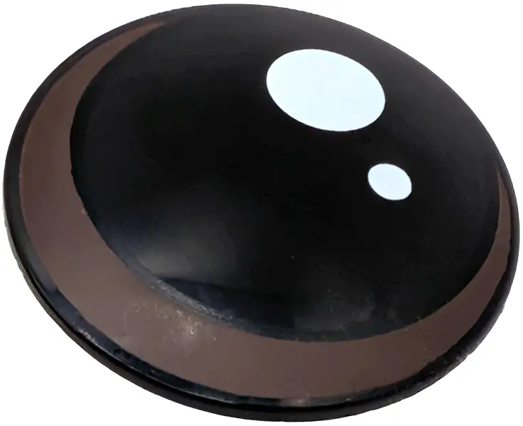 Minifigure, Shield Circular / Round Convex Face with Dark Brown Iris and White Glints Pattern (SW Gr