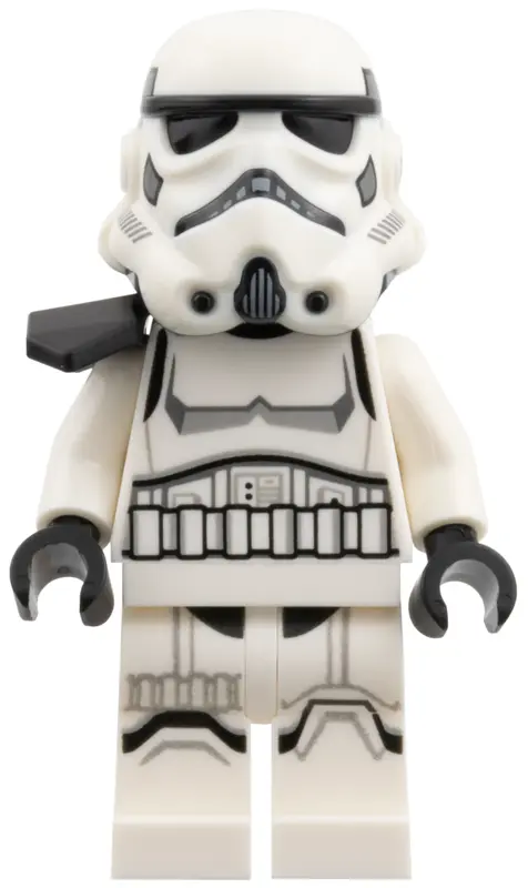 Imperial Stormtrooper - Dual Molded Helmet with Light Bluish Gray Panels on Back, Black Pauldron, Sh