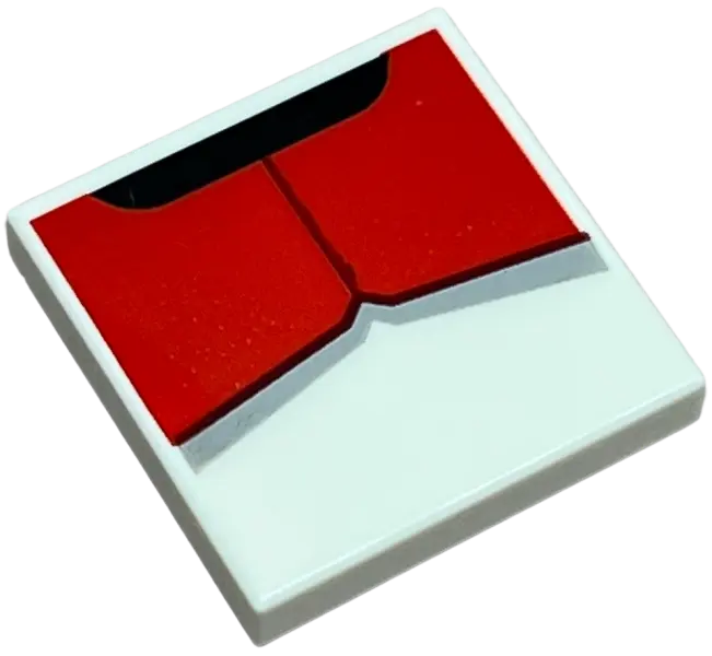 Tile 2 x 2 with SW Shock Trooper Red Armor Plates with Black and Light Bluish Gray Edges Pattern