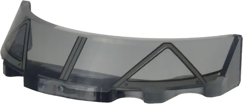 Windscreen 3 x 6 x 1 Curved with Dark Bluish Gray Window Frame Outline Pattern