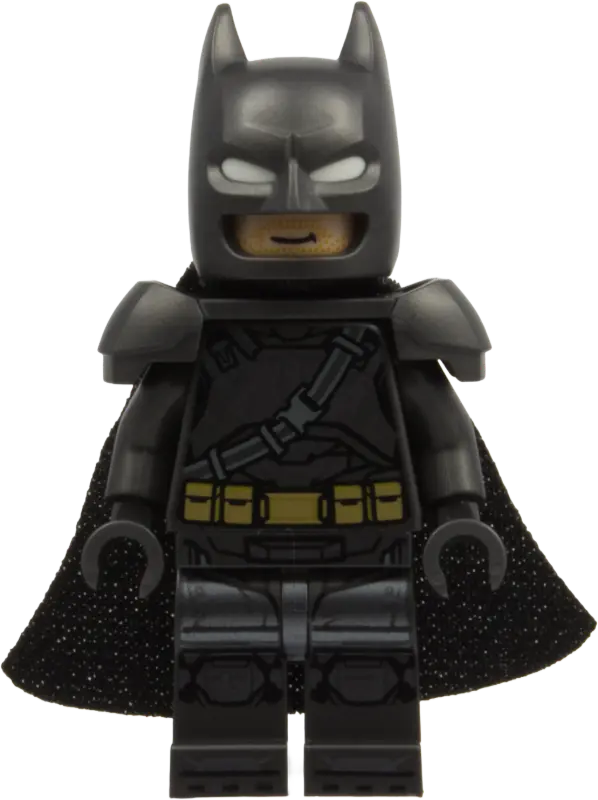 - Pearl Dark Gray Armor, Cowl with White Eyes, Spongy Cape
