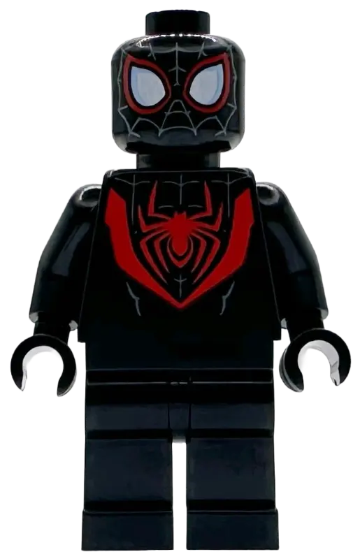 (Miles Morales) - Dark Bluish Gray Webbing on Head, Black Hands