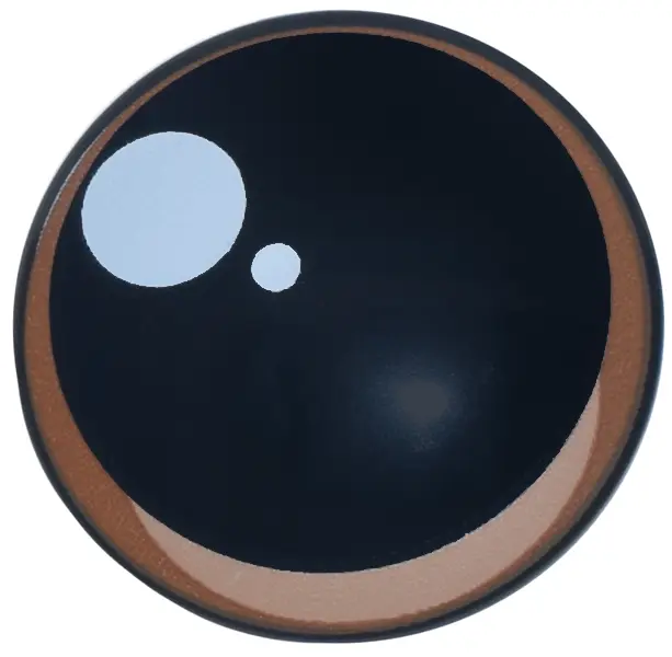 Minifigure, Shield Circular / Round Convex Face with Dark Orange and Nougat Iris and White Glints Pa