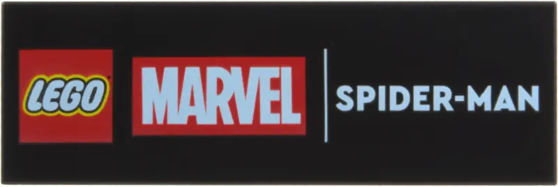 Tile 2 x 6 with LEGO Marvel Logo and White 'SPIDER-MAN' Pattern