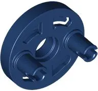 Blue Technic Rotation Joint Disk with Large Pin Hole and 2 Pins