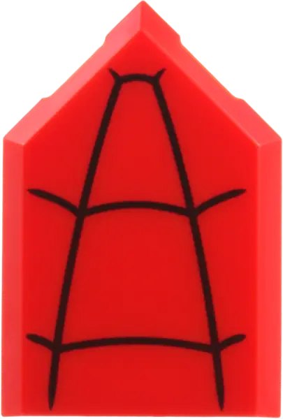 Tile, Modified 2 x 3 Pentagonal with Black Spider Web Pattern Pattern