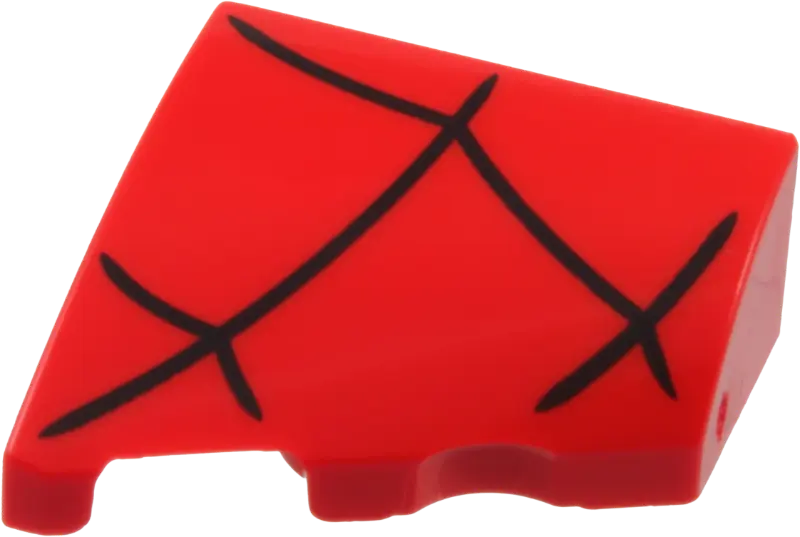 Wedge 2 x 2 x 2/3 Left with Black Spider Web Pattern