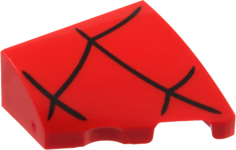 Wedge 2 x 2 x 2/3 Right with Black Spider Web Pattern