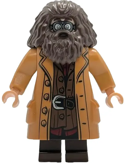 Hagrid - Medium Nougat Topcoat with Buttons, Goggles