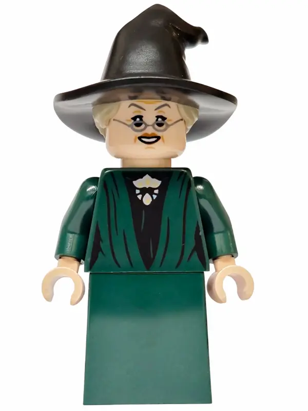 Minerva McGonagall - Dark Green Robe, Plain Skirt, Hat with Hair