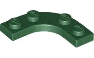 Green Plate, Round Corner 3 x 3 with 2 x 2 Curved Cutout