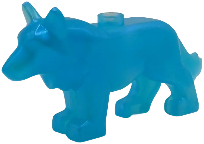 Trans-Light Blue Wolf with Stud on Back