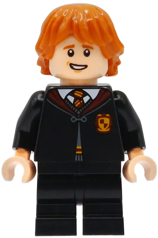 Weasley - Gryffindor Robe Clasped, Black Medium Legs, Open Mouth Smile