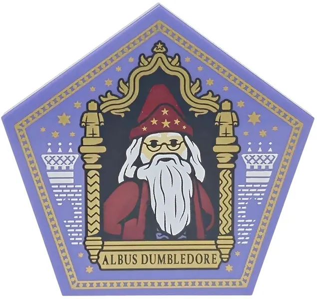 Violet Tile, Modified 5 x 5 Pentagonal Raised with 2 x 2 Round Base with HP Chocolate Frog Card Albu