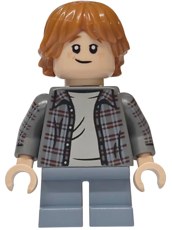 Weasley - Plaid Shirt, Printed Arms, Sand Blue Short Legs