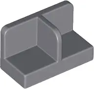 Bluish Gray Panel 1 x 2 x 1 with Rounded Corners and Center Divider