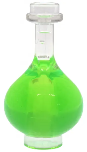 Minifigure, Utensil Bottle, Florence Flask with Molded Trans-Bright Green Fluid Pattern
