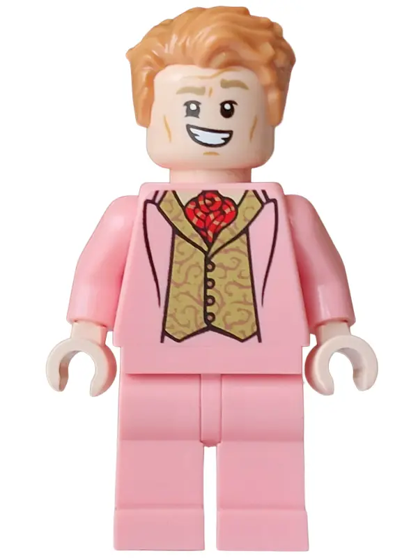 Lockhart - Warm Pink Suit, Gold Vest