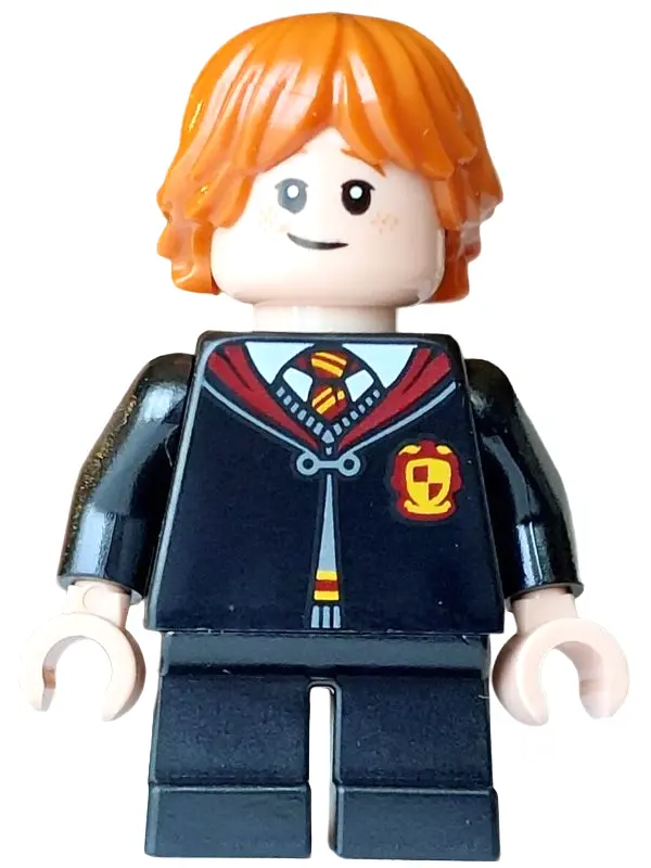 Weasley - Gryffindor Robe Clasped, Sweater, Shirt and Tie, Black Short Legs, Lopsided Grin / Scared 