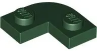 Green Plate, Round Corner 2 x 2 with 1 x 1 Cutout