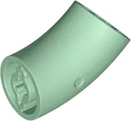 Green Brick, Round 2 x 2 D. 45 degrees Elbow (27.7mm Standing Height)