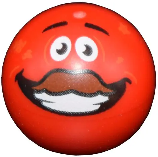 Technic Ball Joint with Black Eyebrows, Open Smile with Teeth, Reddish Brown Moustache, White Eyes P