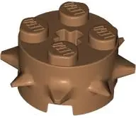 Nougat Brick, Round 2 x 2 with Spikes and Axle Hole
