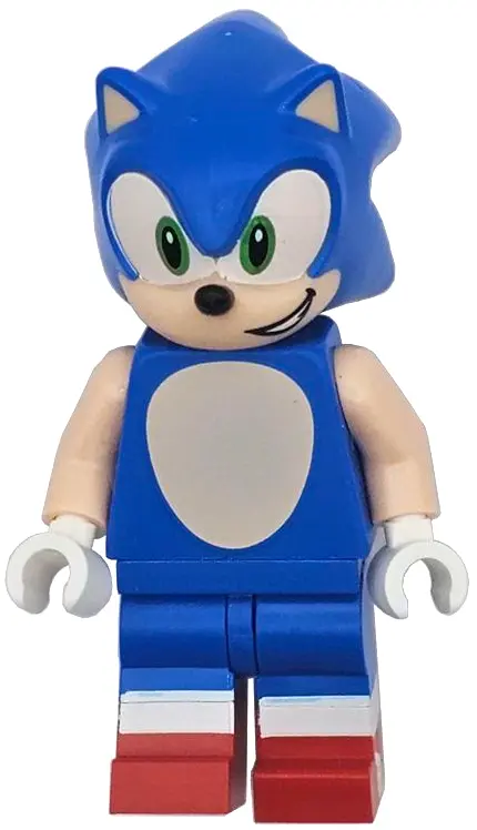 the Hedgehog - Light Nougat Face and Arms, Open Mouth Smile to Left