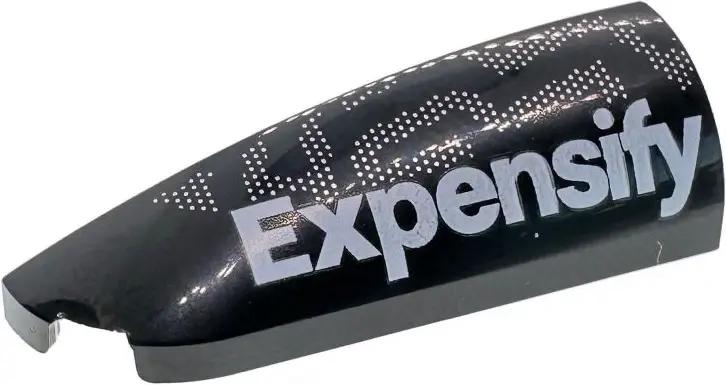 Slope, Curved 4 x 1 Left with White 'Expensify' Logo and Silver Dots Pattern