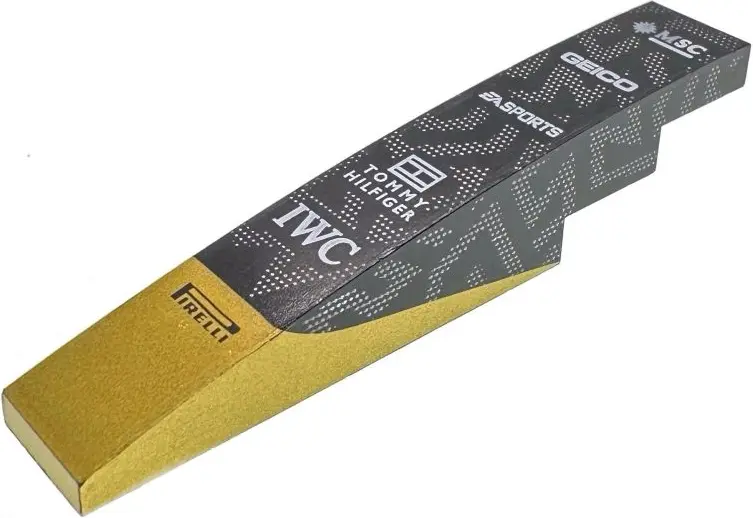 Slope, Curved 6 x 1 with White 'MSC', 'GEICO', 'EA SPORTS', 'TOMMY HILFIGER', 'IWC' and 'PIRELLI' Lo