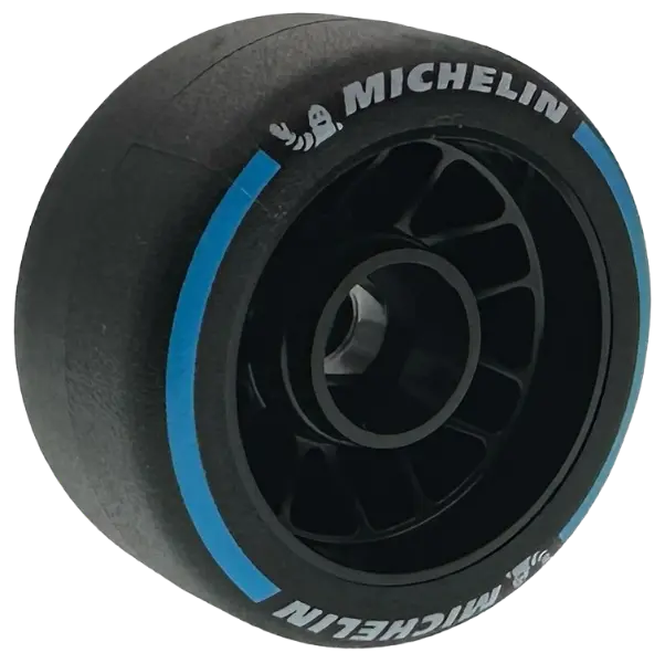 Wheel 24 x 13.4 with Pin Hole with Molded Black Hard Rubber Tire and Printed White Michelin Logo and