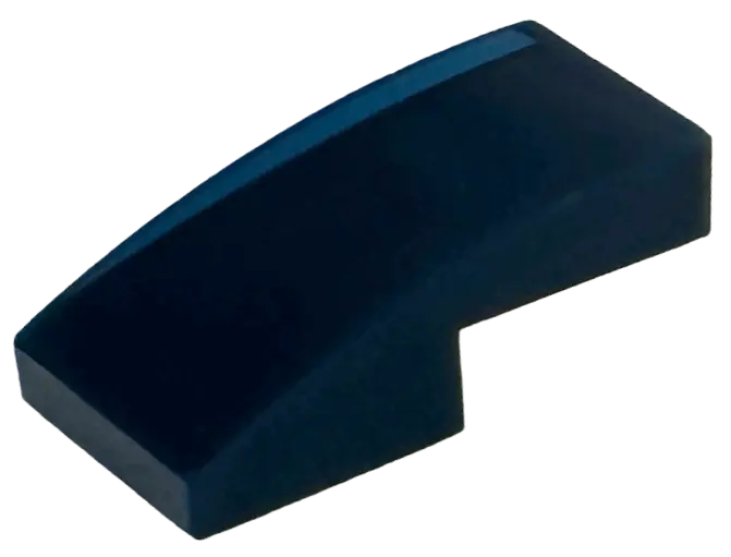 Blue Slope, Curved 2 x 1 x 2/3 with Dark Azure Tapered Stripe Pattern Model Left Side