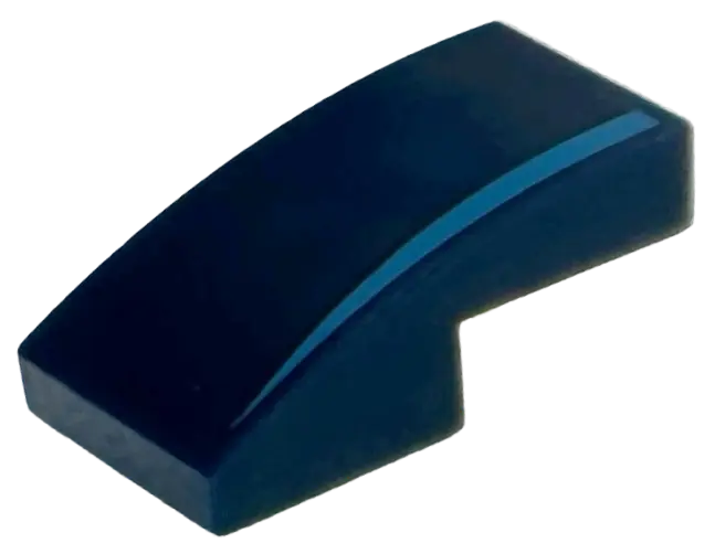 Blue Slope, Curved 2 x 1 x 2/3 with Dark Azure Tapered Stripe Pattern Model Right Side