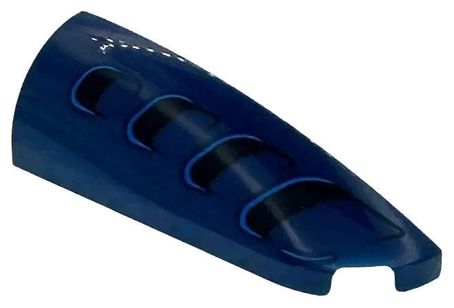 Blue Slope, Curved 4 x 1 Right with Black Air Vents with Blue Outlines Pattern