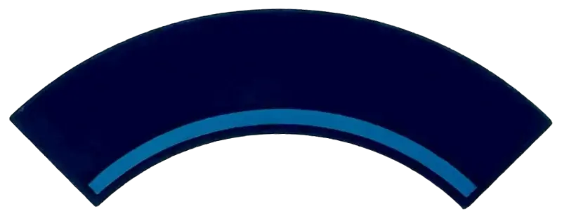 Blue Tile, Round Corner 3 x 3 Macaroni with Dark Azure Curved Stripe Pattern