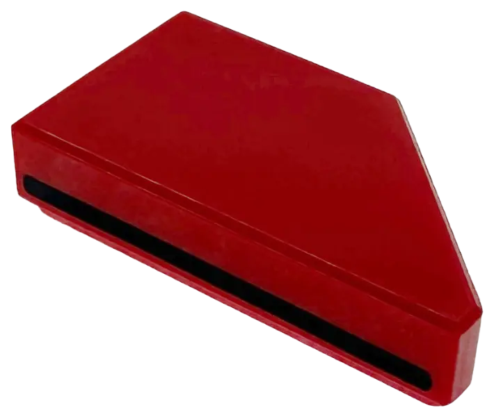 Tile, Modified 1 x 2 Wedge Left with Black Line Pattern